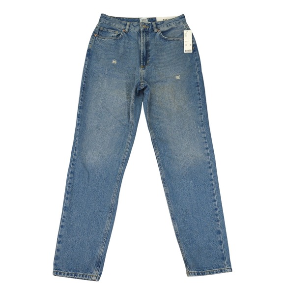 BDG Urban Outfitters Mom High Rise Jeans Size 30 Denim Blue Distressed NWT - Picture 1 of 8